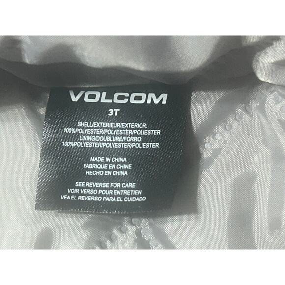 Volcom Boys Flannel hooded shirt jacket size 3T Maroon & Gray Plaid - Picture 3 of 3